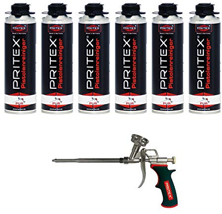 PRITEX PU Pistolenreiniger Set, 500ml Reiniger mit Bauschaumpistole