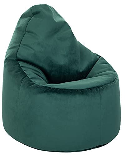Loft 25 Capriccio Velvet Sitzsack Stuhl | Premium Samt Sitzsack für den Innenbereich für Haus und Wohnzimmer | Ergonomisches Design zur Körperunterstützung (Sitzsack, Forest)