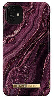 IDEAL OF SWEDEN Bedruckte Handyhülle niedliches buntes Muster, schützende Abdeckung aus Hartplastik mit Mikrofaserfutter für das iPhone. Kompatibel mit iPhone 11 und iPhone XR (Golden Plum)