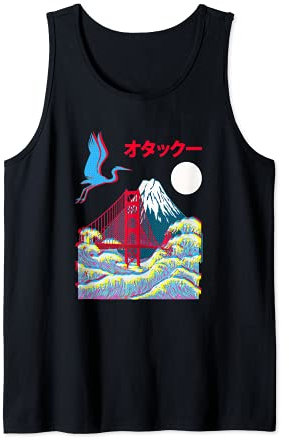 Mt. Fuji Golden-Gate-Bridge Japon Esthétique Katakana OTAKU Débardeur