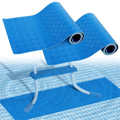 Trittmatte für Schwimmbadleiter, 90 x 22,9 cm, rutschfeste Texturunterlage für Innen- oder oberirdische Pools, 2,5 mm dick, Vinyl, Treppenstabilisierung, 2 Stück