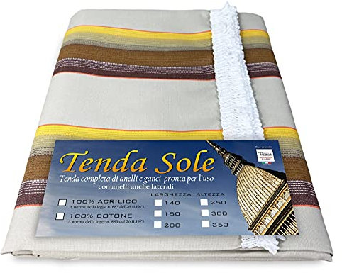 TENDA SOLE DA esterno GIARDINO balcone CALIFORNIA marrone CONFEZIONATA - Cm. 200 x 250