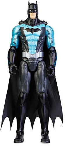 dc comics Batman | Batman-Figur in Skala 30 cm mit Rüstung Tech Hellblau und Originaldekorationen, Umhang und 11 Gelenkpunkten - Spielzeug für Kinder und Mädchen ab 3 Jahren