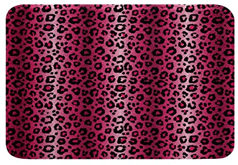 Leopard Drucken rutschfest Badezimmerteppich Damen Gepard Drucken Badematte 50x80cm Für Kinder Mädchen Rosa Rot Schwarz Sexy Luxus Badteppiche Afrika Tier Tierwelt Weich Zottelig Badvorleger