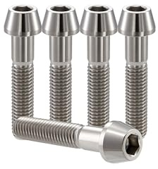 5pcs Boulons en Titane de Tige de Vélo, M5 Vis de Potence de Vélo, Vélo Boulons de Tige Fixes s, Vis de Tige de Bicyclette pour MTB Vélo de Route de Montagne