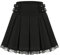 Damen Rock Steampunk High Waist A Linie Minirock Gothic Rock XL Schwarz und Spitzenbesatz