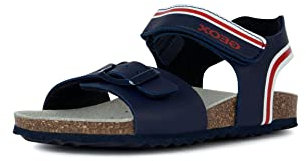 Geox J Ghita Boy Sandale, Bleu, Rouge, Blanc, 29 EU