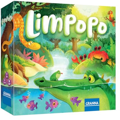 Granna – Limpopo – Geschicklichkeitsspiel für Kinder ab 5 Jahren, 2–4 Spieler, Familienspiel, Fördert Motorik, Konzentration & Reaktionsfähigkeit, Spannendes Lernspiel für die ganze Familie