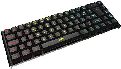 Energy Sistem Gaming Keyboard ESG K4 KOMPACT-Wireless Clavier Gamer (69 clés, sans Fil, lumières RVB, Membrane) - Noir