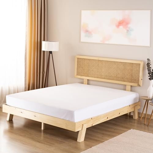 GD HOME Renforce Baumwolle Spannbettlaken/Spannbetttuch aus 100% Baumwolle/Weiches und Atmungsaktives Leintuch 200 x 200 x 30 cm/Jersey Bettlaken/Weiß