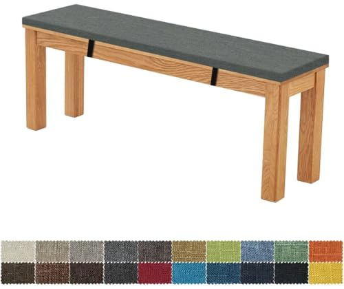 FIOVIP Bankauflage Bankkissen Sitzbankkissen 150X35X3CM Abnehmbar Waschbar Doppelt rutschfest Hochelastischer Geeignet für Gartenbänke, Schaukeln, Terrassen, Innenbänke(Tiefes Warmes Grau)