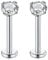 Rajnard Lippenpiercing Stud Chirurgenstahl Silber Helix Cartilage Tragus Daith Rook Ohrringe Piercing Labret 16G Innengewinde 10mm Piercing Schmuck mit 4mm Zirkon für Frauen Männer