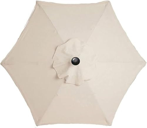 MENAYODA Housse de rechange pour parasol de terrasse, 3 m, étanche, durable, pour parasol de patio, parasol de jardin, beige, 6 Arme