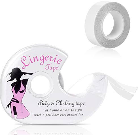 flintronic Fashion Tape Doppelseitig, Klebestreifen Kleidung, Doppelseitiges Klebeband Haut, Garment Tape, BH Tape für Mode Körper Clothing Zubehör Abendkleidung Hemden Tape 1.6 X500CM(2 Rolle)