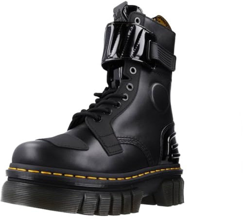 Dr. Martens Damen 10 Eye Boots, Black Nappa Lux Black Ajax Black Soft Patent Pu, 39 EU