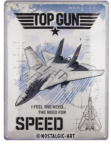 Nostalgic-Art Retro Blechschild, 30 x 40 cm, Top Gun – Jet – Geschenk-Idee für Film-Fans, Original Lizenzprodukt (OLP), aus Metall, Vintage Design, Blechschilder Sprüche