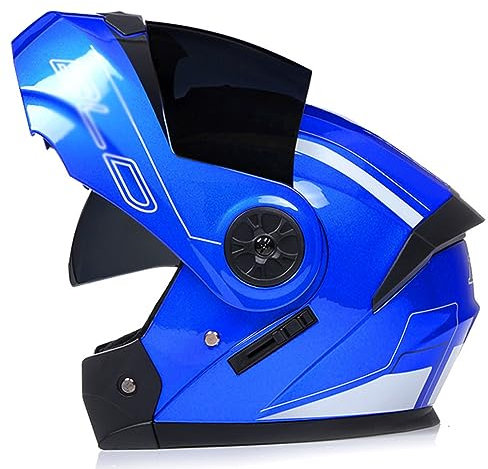 Kcolic Motorrad-Integralhelm Motorrad Moped Street Bike Racing Moto Helm Mit Sonnenblende Für Erwachsene, Jugendliche, Männer Und Frauen DOT ECE-Zugelassenes L,S=55-56CM