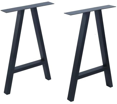 Fayelong Lot de 2 pieds de table rectangulaires en acier - 70 cm x 45 cm - Résistants - Pour meubles de salle à manger, banc, bureau d'ordinateur, table basse - Bricolage - Indusrtial