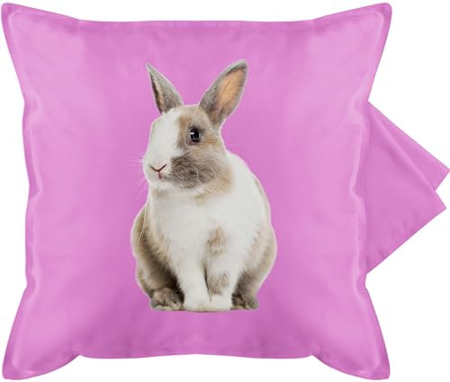Shirtracer Kissenbezug - Osterkissen - Hasenmotiv Ostern Hase Motiv Hasen I Oster Hase I Osterhase - 50 x 50 cm - Pink - Kissen mit ostergeschenke osterartikel hasi schmusekissen kissenhülle