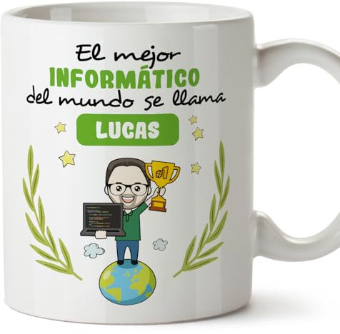 MUGFFINS Tazas Personalizadas para INFORMÁTICO hombre - En Español - Eres Mejor del Mundo - 11 oz / 330 ml - Regalo Personalizable original y divertido