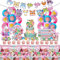 73 Decorazioni Compleanno,Addobbi Compleanno Bambina,Decorazioni di Compleanno per Bambini,Banner, Compleanno Piatti,Tovaglioli,Tovaglie,Palloncini in Lattice, Toppers Cupcake