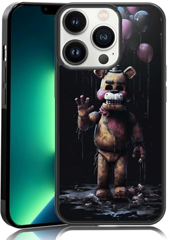 MMYAJT Black Cute Phone Case Fit for iPhone 13 Pro, TPU Shockproof Protective iPhone Case Horror Video Game Phone Cover Gift for Boy Girl Men Women
