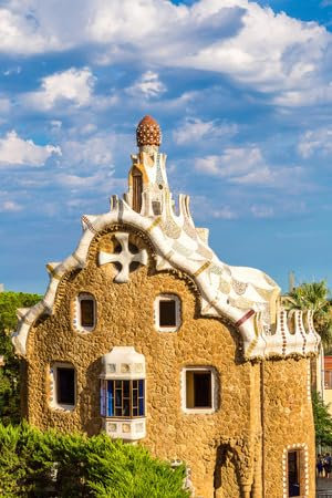 adrium Poster-Bild 70 x 110 cm: Park Güell vom Architekten Gaudi an einem Sommertag in Barcelona, ??Spanien. (43356550)