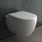 Alpenberger Toilette mit Bidet Funktion | Dusch WC Set | Kloschüssel mit Armatur und Taharet Muslugu | Toilettendeckel mit Absenkautomatik | Hänge WC mit Intimdusche Passend Geberit (7150 U)