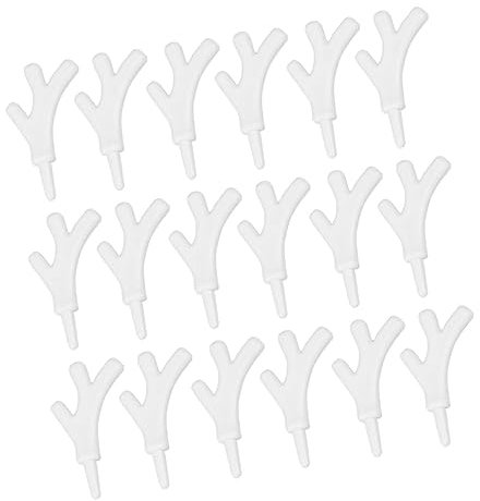 HOODANCOS 100st Krippenzubehör Winzige Rentiergeweihe Geweihe Basteln AST Geweih Weihnachten DIY Zubehör Weihnachtshorn Basteln Tiere Horn Stirnband Hirschgeweih-dekor Kleine Mini Mansa Weiß