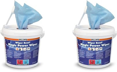ZVG Wiper Bowl Magic Power Wipes feuchte Reinigungstücher mit der Extra-Kraft gegen hartnäckige Schmierereien im Spendereimer mit 72 Abrisstüchern (2x 72 Tücher)