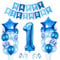 Luftballon 1. Geburtstag Blau - Happy Birthday Folienballon - Riesen Folienballon Zahl 1 - Ballon Deko zum Geburtstag - Geburtstagsdeko Jungen 1 Jahr