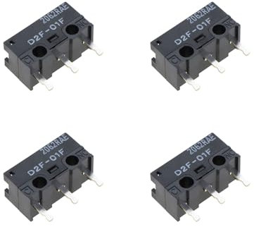 VGOL 4 Stück D2F-01F Mikroschalter Maus-Endschalter 10 Millionen Klicks 0,7 N Maus-Mikroschalter Geeignet für Computer-Maus-Gamecontroller Industrielle Steuerungsgeräte