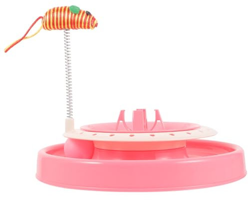 Sosoport Cat Spring Turntable Spielzeug Interaktives Amusement-Plate Für Katzen Fördert Bewegung Und Unterhaltung Robuste Konstruktion Für Aktive Kätzchen