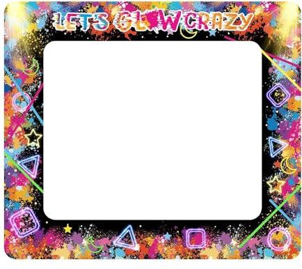 AIBAOBAO Lets Glow Crazy Aufblasbarer Rahmen Photo Booth Requisiten für Männer Frauen Geschenk, Geburtstag Dekoration, Aufblasbare Selfie Photo Frame für Geburtstagsfeier, 75 cm*65 cm