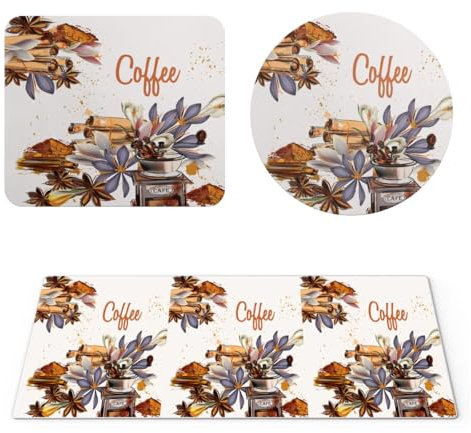 EHOMERY Grand Tapis de Souris Gamer XXL Tapis de Clavier Pas Cher Fleur Tapis de Souris Gamer Tapis Souris Gamer - 3 Pack [30x80 cm, 20x24 cm and Dia 20 cm]