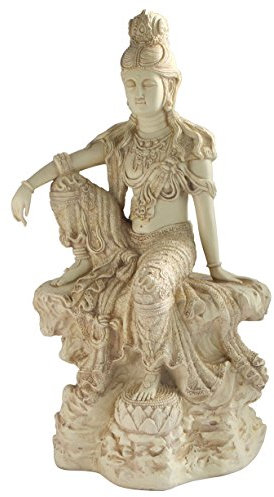Buddha Groove Water and Moon Kuan Yin Statue, 45,7 cm hoch, für Innen- und Außenbereich, Royal Ease Kwan Yin Skulptur, Heim- und Gartendekoration