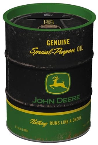 Nostalgic-Art Retro Spardose, 600 ml, John Deere – Special-Purpose Oil Black – Geschenk-Idee für Traktor-Fans, Original Lizenzprodukt (OLP), Sparschwein aus Metall, Vintage Blech-Sparbüchse