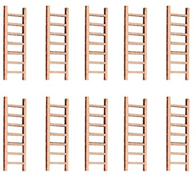 Tofficu 15 Stück Holzleiter Modellornamente Kleiner Selbstgemacht Landschaftsdeko Holz Mikro Landschaftstreppen Für Zuhause Und Laden