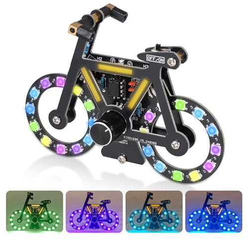 DONGKER Löt Bausatz, Fahrrad Styling RGB LED Licht Löten Übungssatz, DIY Lötprojekt Lampen Bausatz mit 5 LED Blinkmodi, DIY Electronic Kits für Löten Bildung und Lernen, für Mint-Fächer