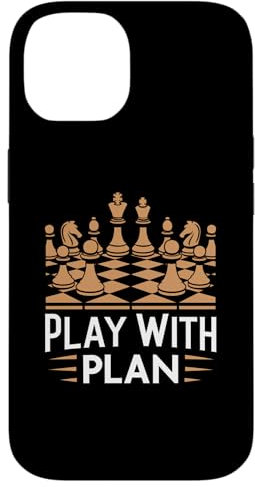 Carcasa para iPhone 14 Cita divertida para planificar, citas de ajedrez, jugar con el plan, ajedrez divertido