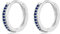 WOVEE 1 Paar kleine Ohrringe Creolen 10mm Silber Stecker Blauer Zirkonia
