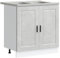 vidaXL Spülenunterschrank Porto mit Spüle Betongrau 80x46x84,5 cm
