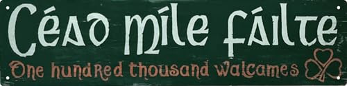 Céad Míle Fáilte Irisches Willkommensschild, Wanddekoration für Wohnzimmer, Schlafzimmer, Esszimmer, Garten, Bar, Café, klassischer Akzent für Zuhause, Reise-Souvenir für Hauseinweihungs- und irische
