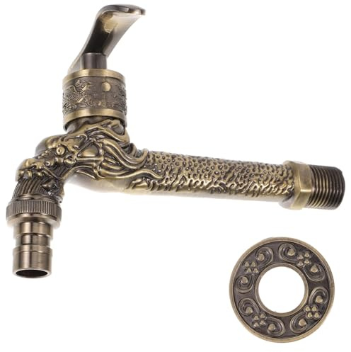 TOYANDONA Grifo De Jardín Vintage Diseño De Dragón Para Exteriores 5.5 Pulgadas Metal Antiguo Decoración Jardín Exterior Suministro Funcional