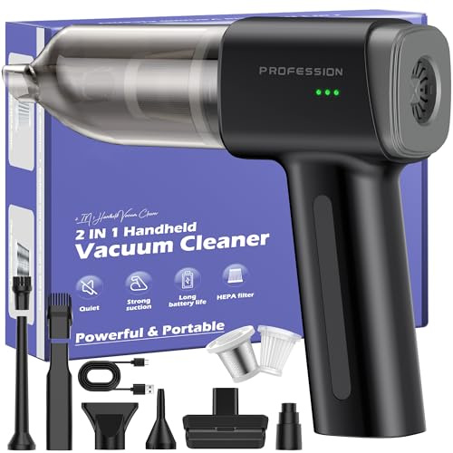 Bemkia Handheld Car Vacuum Cleaner | 28000PA Cordless Car Hoover Mini Portable for Car Home Pets (Black)