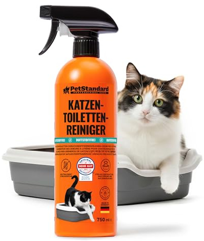 PetStandard Enzymreiniger Katzenurin 750ml – Katzentoilette Geruchsneutralisierer Spray – Effektiver & Duftfreier Geruchsentferner für Katzentoilette – Made in Germany