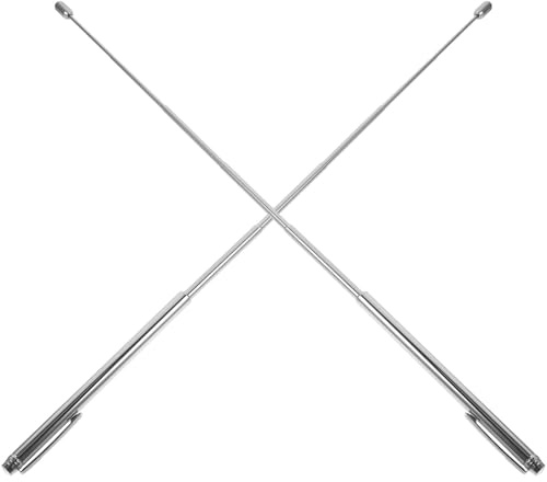 DIYEAH Baguettes de Sourcier Longues en Acier Inoxydable 2 Pièces, Portables et Légères, Outil de Détection Extérieur pour Géobiologie et Divination, Baguettes de Sourcier pour Terrain