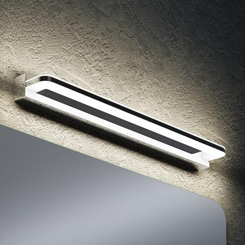doporro Spiegelleuchte Bad 60cm LED Spiegellampe Badezimmer Lampe | 4000K Badlampe Wand über Spiegel Neutralweiß Badezimmerleuchte 14W Spiegelschrank Beleuchtung, Chrom, SparkLuxe