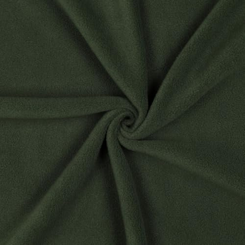 MAGAM-Stoffe Lisa Micro-Fleece Stoff uni Antipilling Meterware 50cm (12. Dunkelgrün)