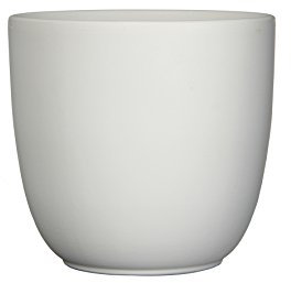 MICA Decorations Tusca Cache-Pot en céramique pour intérieur, Céramique, Céramique, Blanc Mat, 25 x 25 x 23 cm
